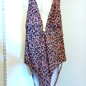 One piece leopard print bathing suit